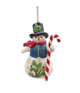 Pré-paiement: Snowman with Candy Cane Hanging Ornament (Exp 2025-09-29)