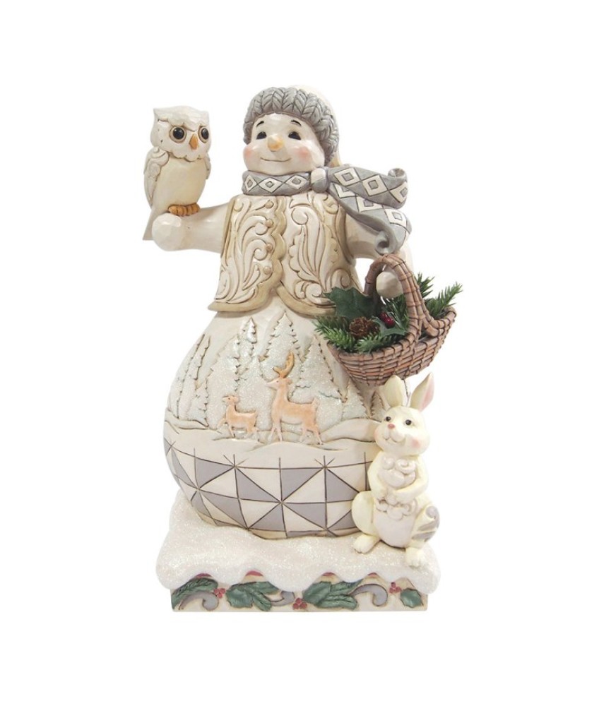 Pre-pay: Winter's Gentle Gatherings: White Woodland Snowman with Bask (Exp 2025-08-27)