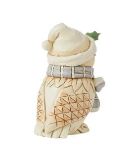 White Woodland Owl with Scarf Figurine