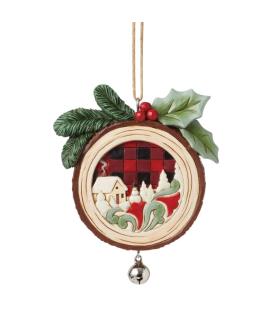Woodslice Christmas Scene Hanging Ornament