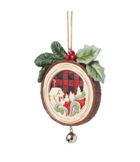 Woodslice Christmas Scene Hanging Ornament
