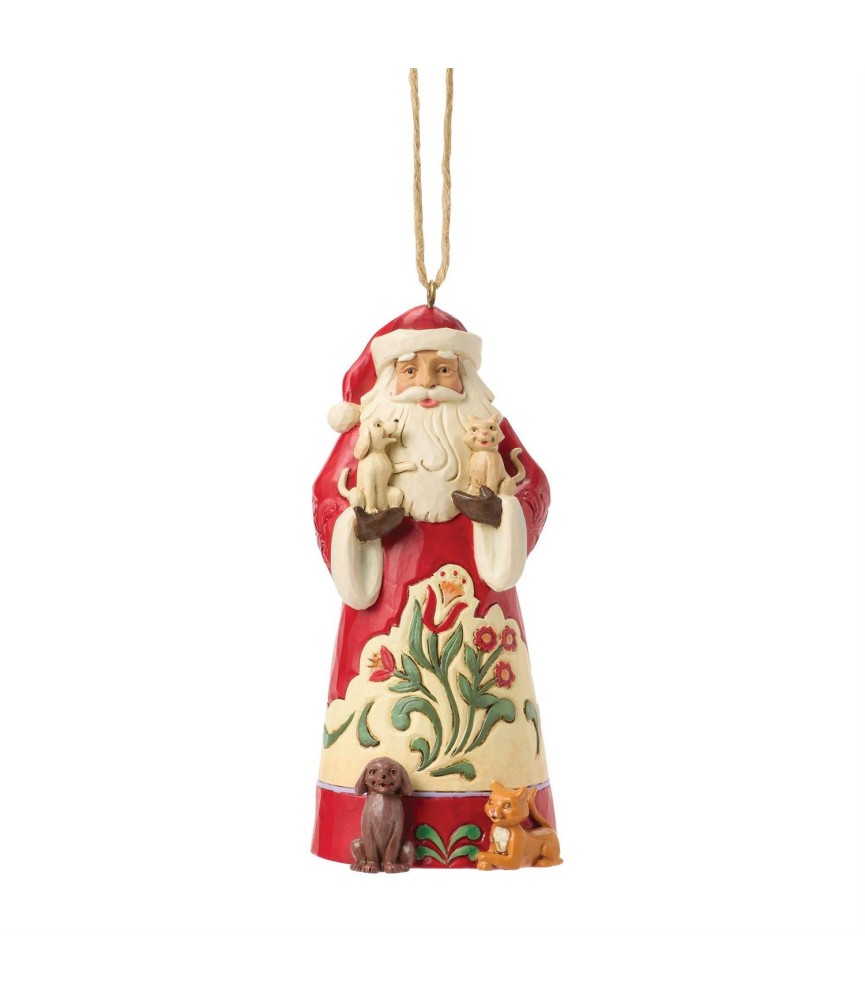 Santa with Pets Hanging Ornament (Expected)