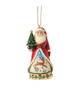 Pre-pay: Santa with Vintage Christmas Tree Hanging Ornament (Expected)