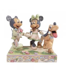 "Springtime Stroll": Mickey, Minnie and Pluto
