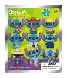 Disney PVC 3D Foam Bag Clips Stitch Series 6 Display (1 random piece)