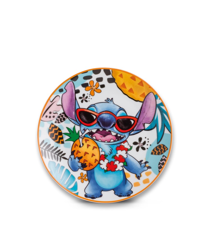 2 piece dessert plate Stitch White