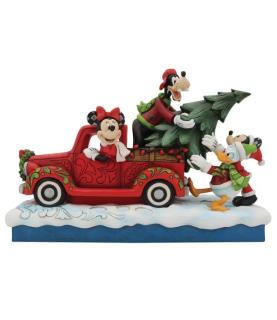 Fab 4 with Red Truck & Tree Figurine (Signed by Jim Shore)