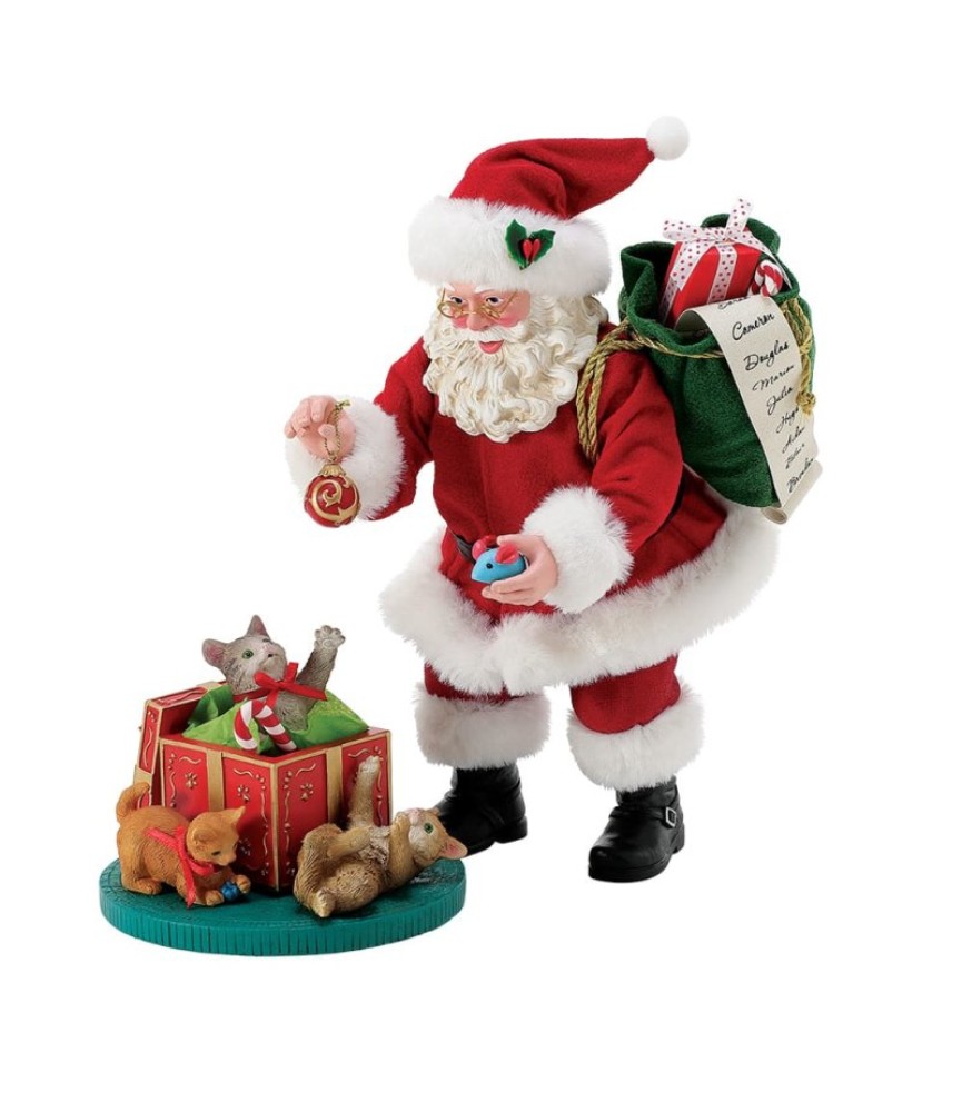 'Whiskering You a Merry Christmas': Santa with kittens