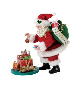 'Whiskering You a Merry Christmas': Santa with kittens