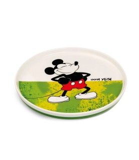Dessert Plate Mickey Mouse 'I am' Green