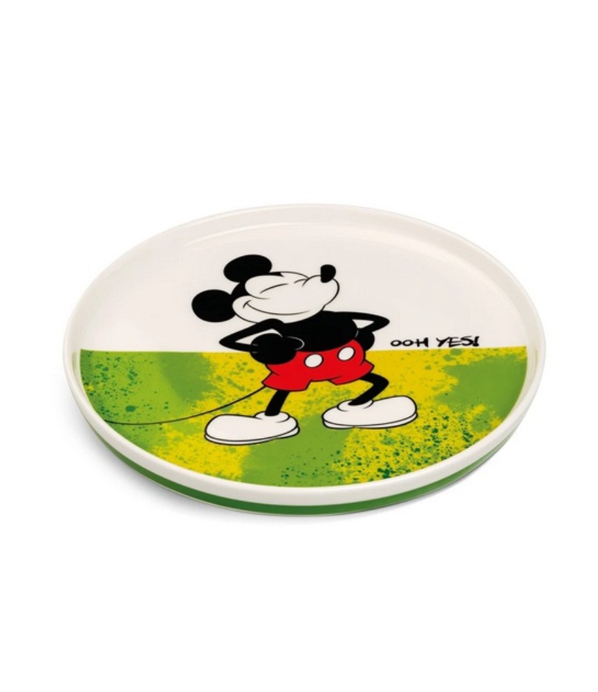 Dessert Plate Mickey Mouse 'I am' Green
