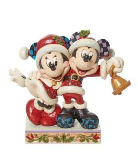 Jingle Bell (Mickey and Minnie Mouse Santa Figurine) (Signed by Jim Shore)