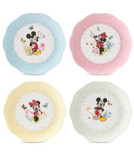 Mickey & Minnie In the Meadow set of 4 plates