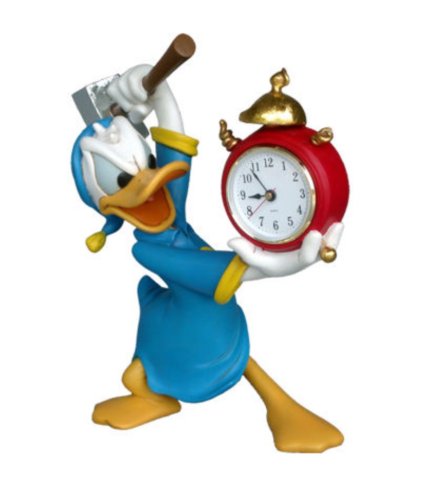 Sleepy Donald with clock