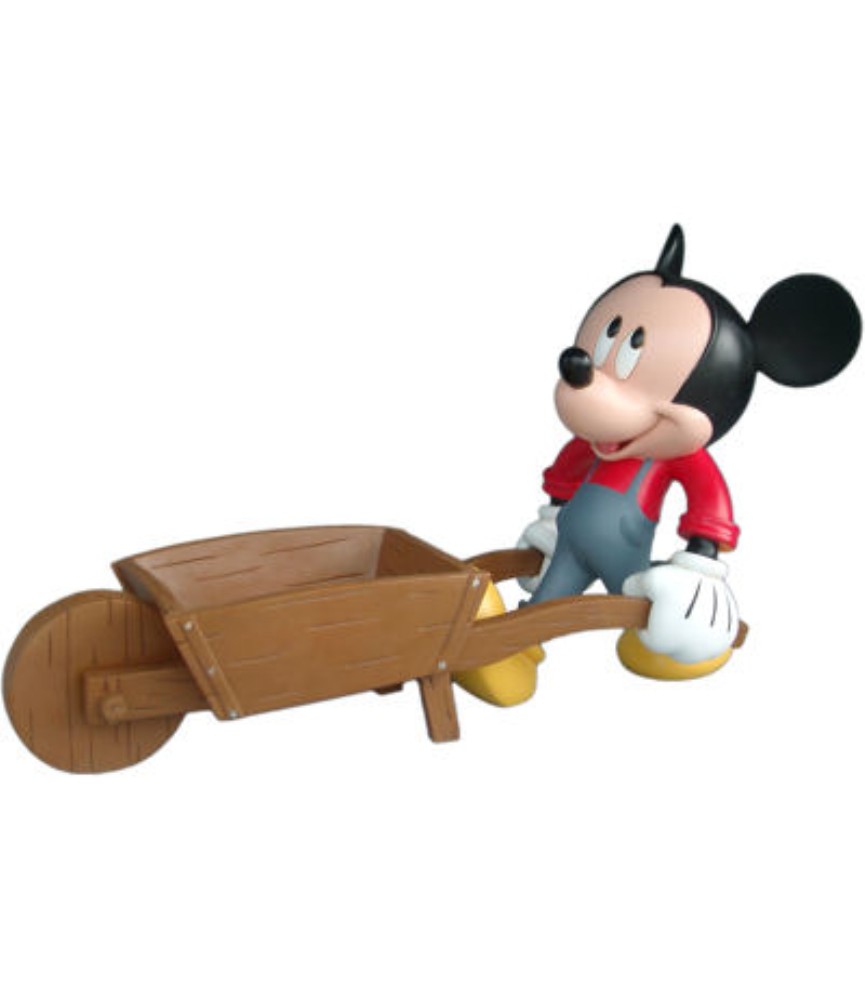 Mickey with wheelbarrow