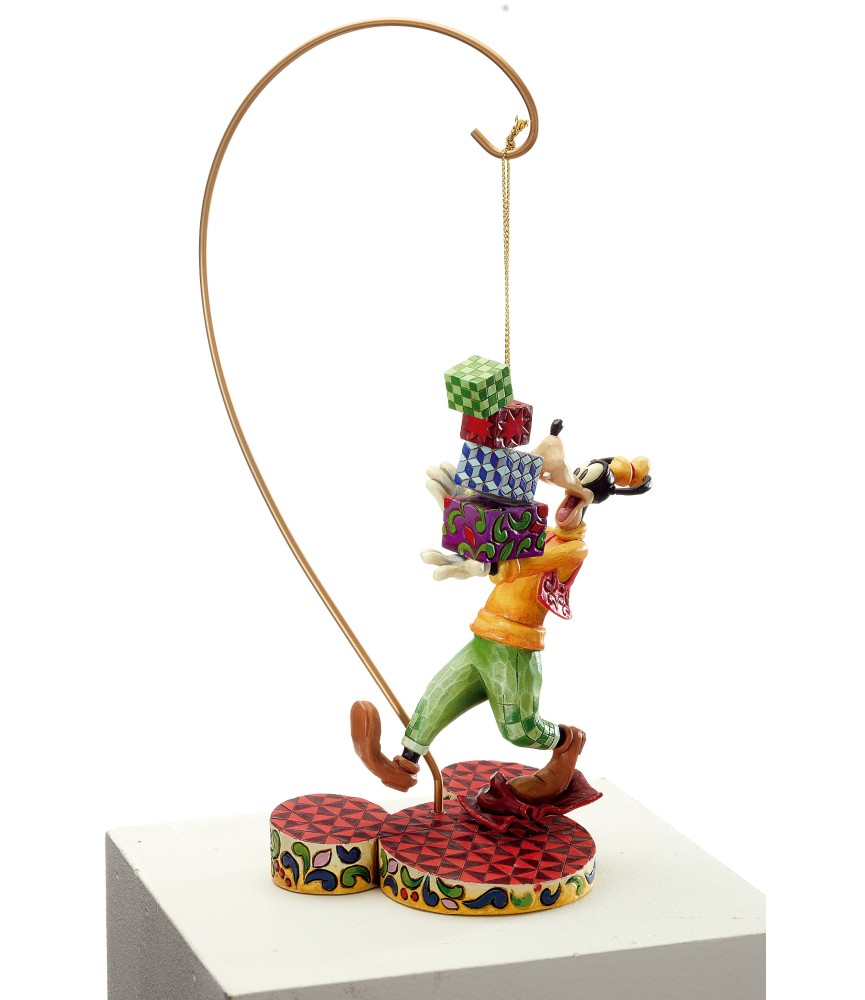 Goofy with presents ornament with stand