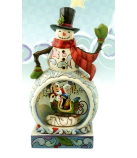 Jolly old St Nicholas: (Snowman with Santa Mickey in a sleigh)