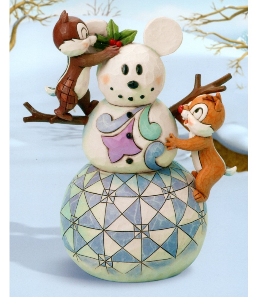Woodland Winter Wonderland: Chip & Dale with snowman