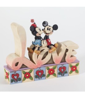 LOVE: Inspirational Figure with Mickey Mouse & Minnie Mouse