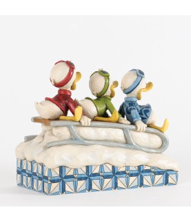 Downhill Ducks: Huey, Dewey & Louie sledding