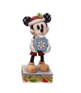 "Secret Santa": Mickey Mouse with Blue Gift Figurine