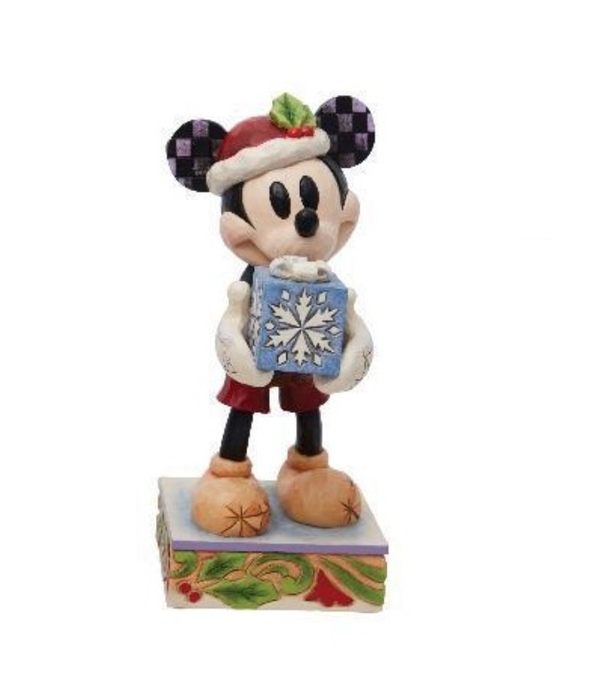 "Secret Santa": Mickey Mouse with Blue Gift Figurine