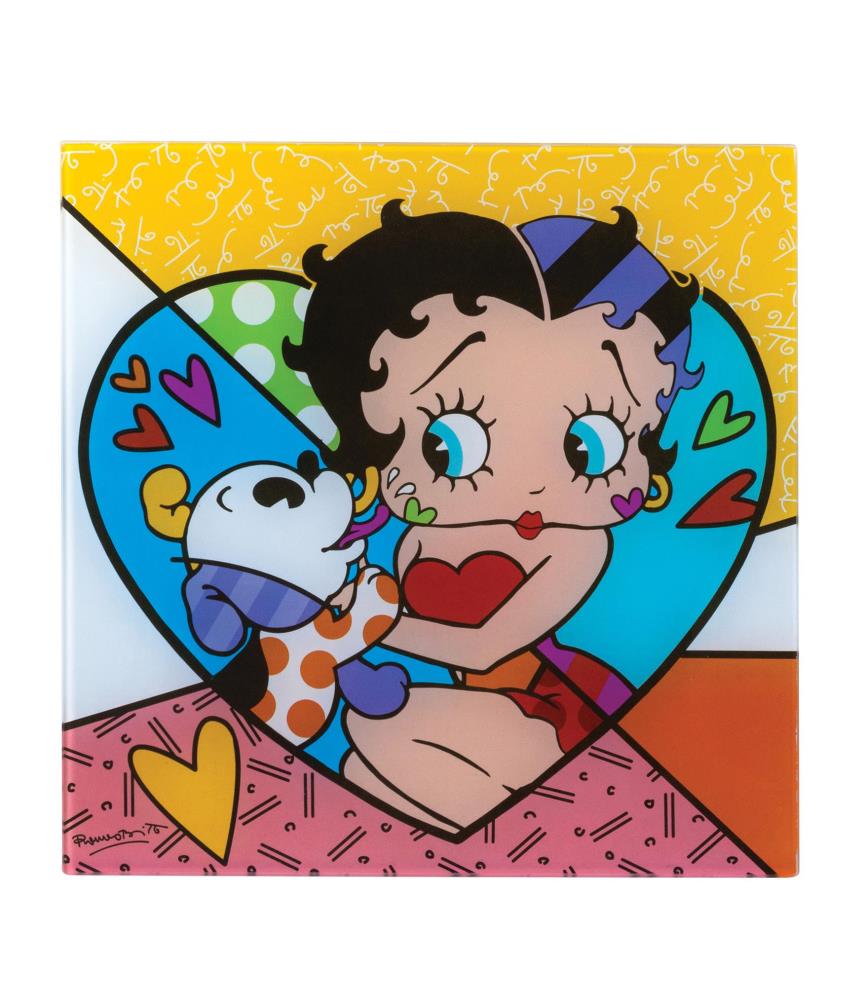 Betty Boop with Pudgy Art glass art