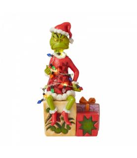 Grinch with String of Lights Figurine