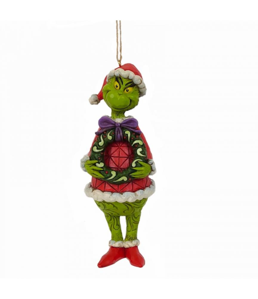 Grinch with Wreath Hanging Ornament