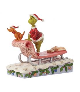 Grinch & Max on a Sled figurine
