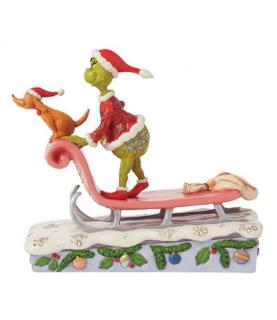 Grinch & Max on a Sled figurine