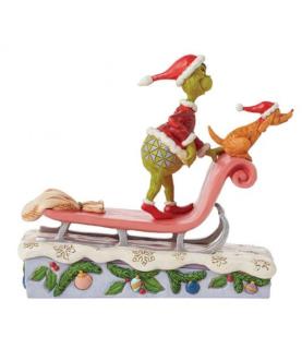 Grinch & Max on a Sled figurine