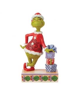 Grinch Leaning on Stacked Gifts Figurine