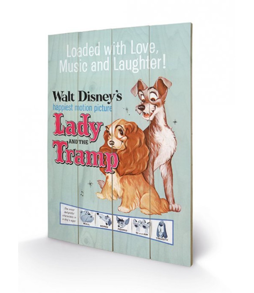 Print on Wood - Lady and the Tramp