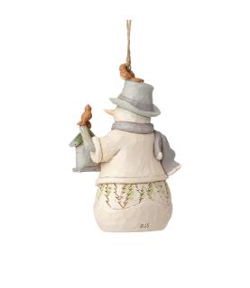 White Woodland Snowman Ornament