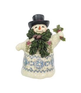 Winter Greetings: Victorian Snowman with Pine Scarf