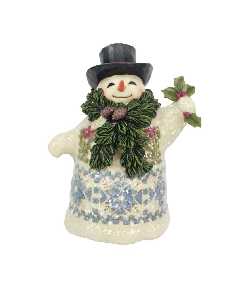 Winter Greetings: Victorian Snowman with Pine Scarf