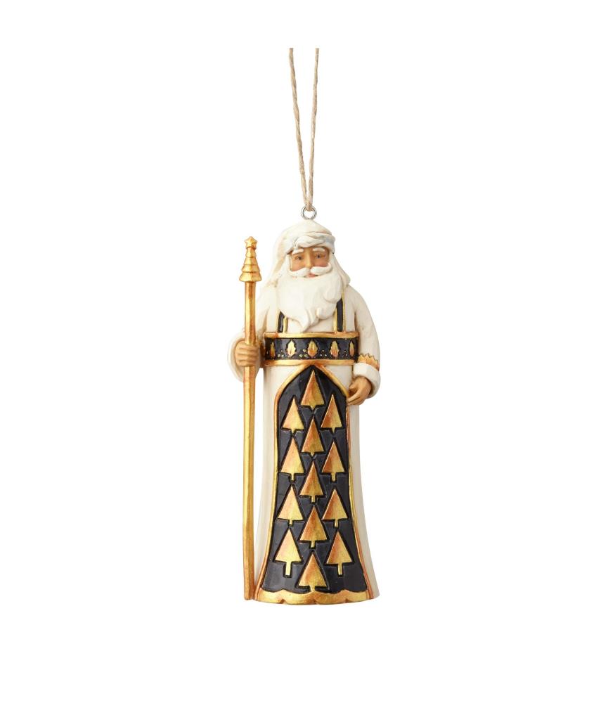 Black & Gold Santa Ornament