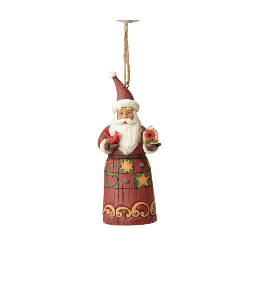 Folklore Santa with Birdhouse Ornament