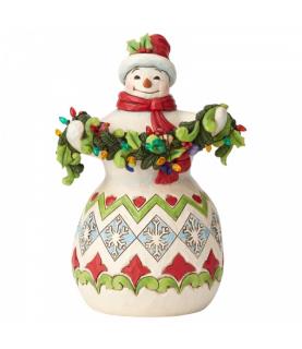 Make The Season Bright (Snowman with String of Lights)