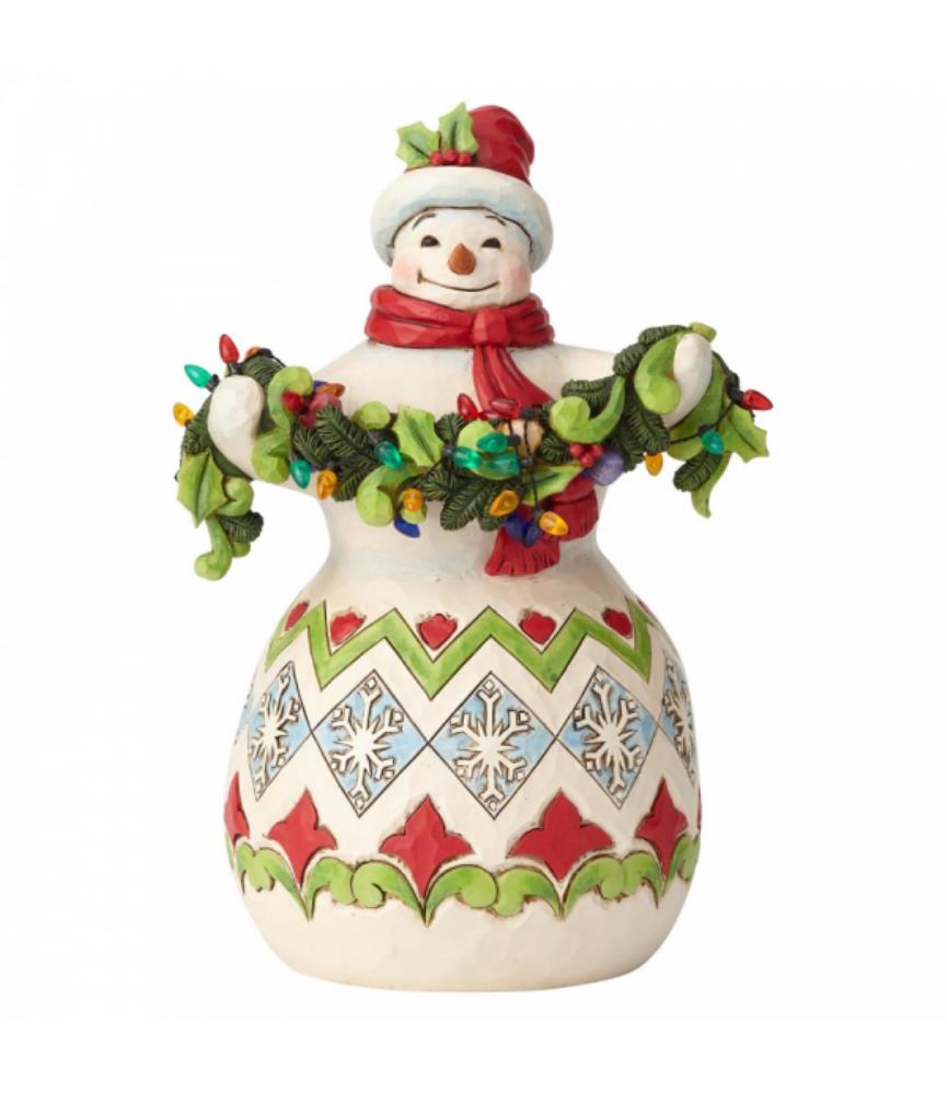 Make The Season Bright (Snowman with String of Lights)