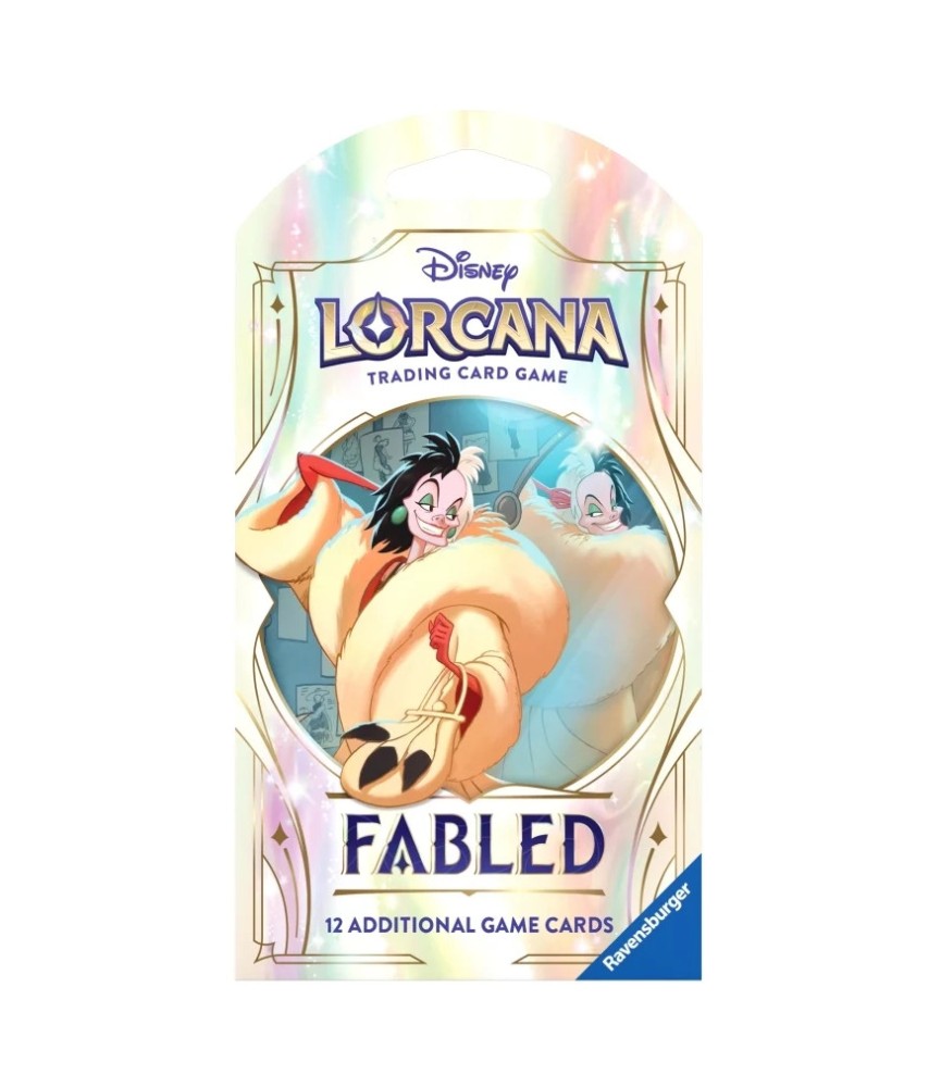 Pre-pay: Lorcana w9: Sleeved Booster: Fabled - UK - Cruella (Expected)