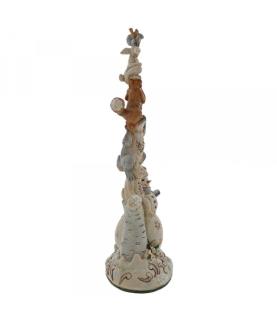Rise Up This Winter (White Woodland Snowman Stacked with Animals)