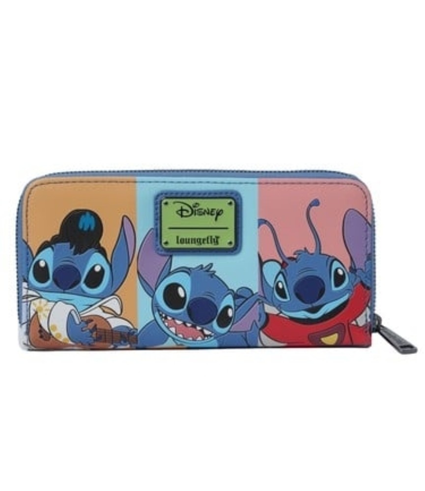 Loungefly Zip Around Wallet: Jaase Stitch Colorblock Exclusive Loungefly Zip Around Wallet: Jaase Stitch Colorblock Exclusive