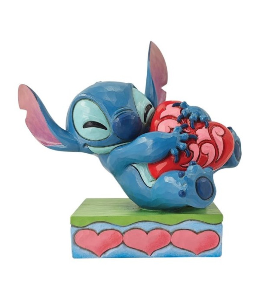 Heart Struck: Stitch Hugging Heart (Signed by Jim Shore)