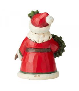 Santa Holding Wreath Mini Figurine