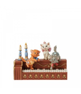 Paws at Play: Aristocat Kittens on Piano Figurine (Signed by Jim Shore)