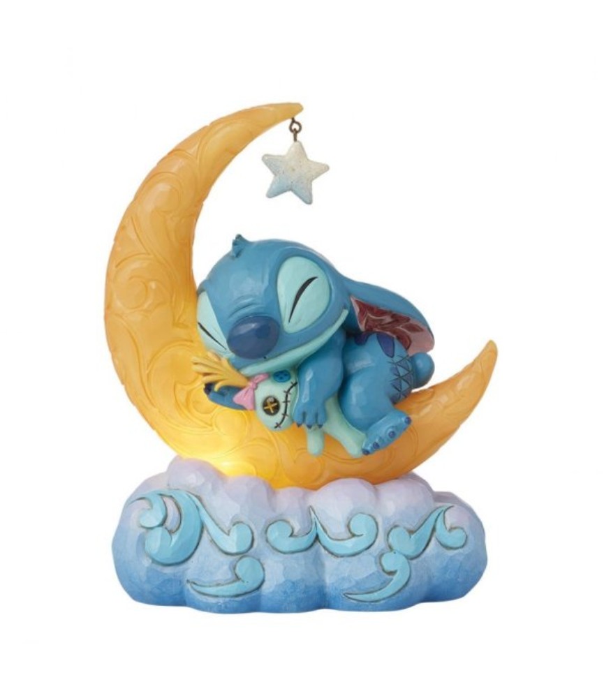 Sweet Dreams: Stitch & Scrump on Light Up Moon Figurine (Signed by Jim Shore)