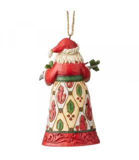 Santa with Cardinals (Hanging Ornament)