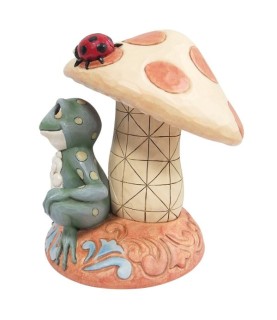 Frog Leaning on Mushroom Figurine (Signed by Jim Shore)